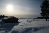 Lapplands Drag – Husky Expedition: Fahle Sonne am Morgen