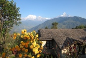 Nepal - Blick aufs Annapurna-Massiv von der Hananoie-Lodge