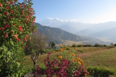 Nepal - Blick aufs Annapurna-Massiv von der Hananoie-Lodge