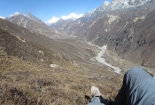 Nepal - Rast mit Blick auf den Cho Oyu (8201m)