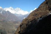 Nepal - Rechts oben ist der Weg nach Kongde